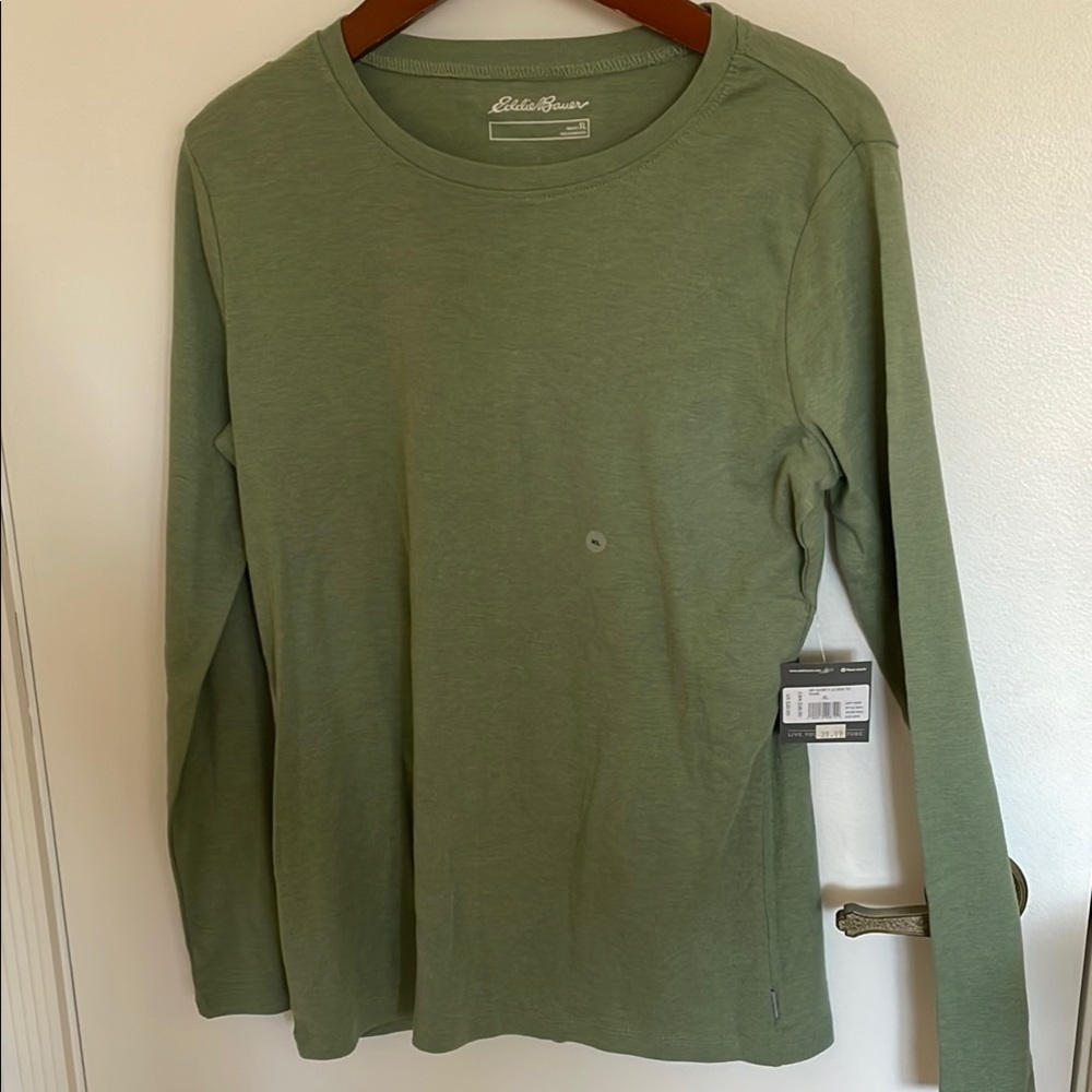 NWT Eddie Bauer Green Long Sleeve Shirt Size XL